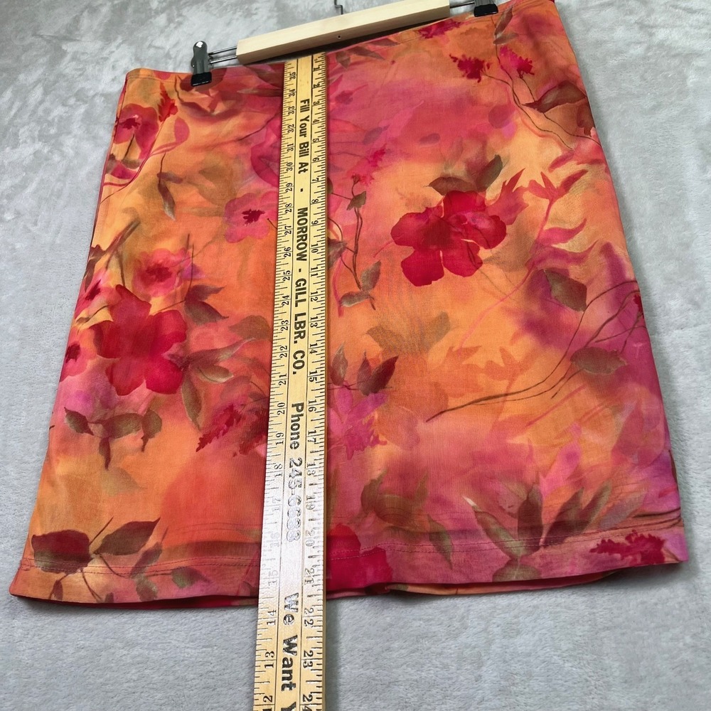 Vintage Studio Y Floral Watercolor Sheer Slip Skirt L Y2K Phoebe Artsy Fairy - Picture 7 of 12